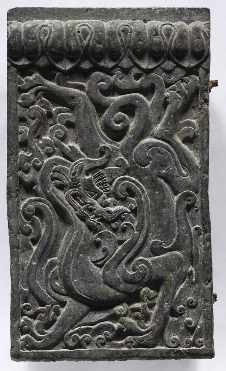 Sektion af en kisteplatform: Dragon, 550-577. af Unbekannt