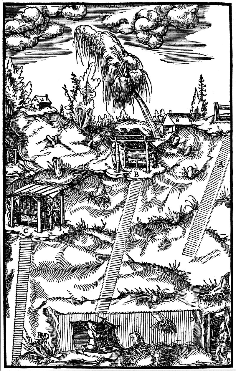 Snitbillede af en tysk mine, 1556 af Unbekannt
