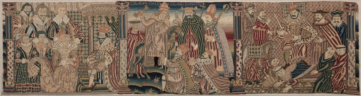 Udsnit af en broderet frise, 1625-1649. af Unbekannt