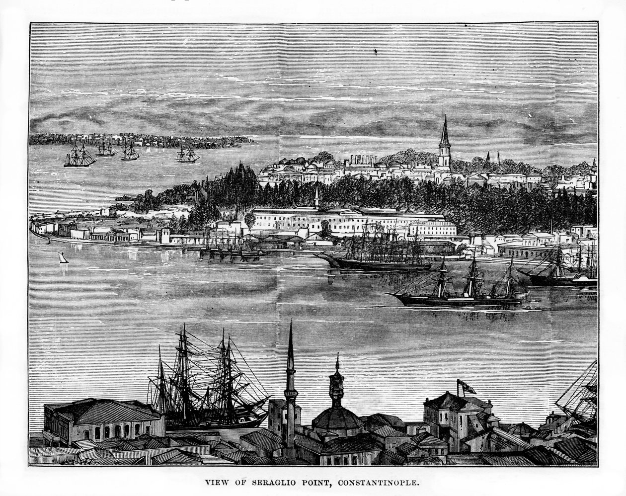 Seraglio Point, Konstantinopel, Tyrkiet, 1800-tallet af Unbekannt