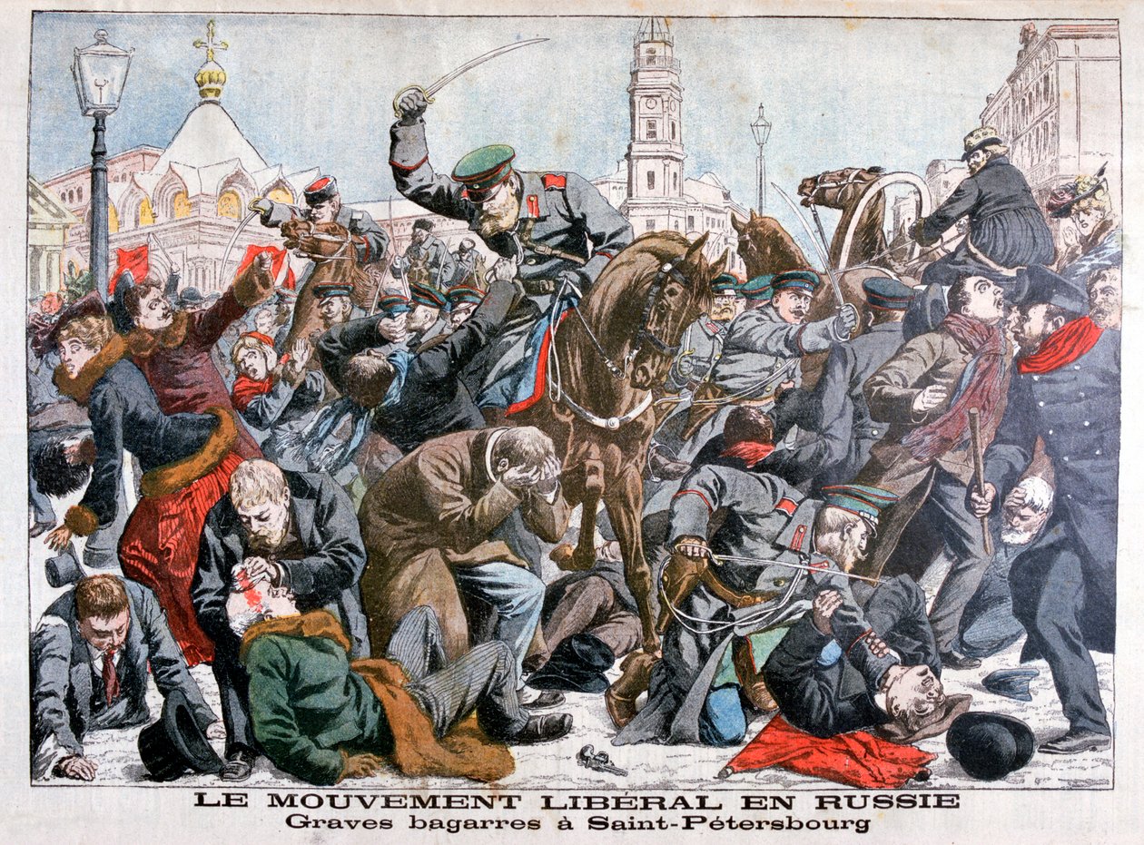 Alvorlige kampe af den liberale bevægelse i Rusland, Skt. Petersborg, 1904 af Unbekannt
