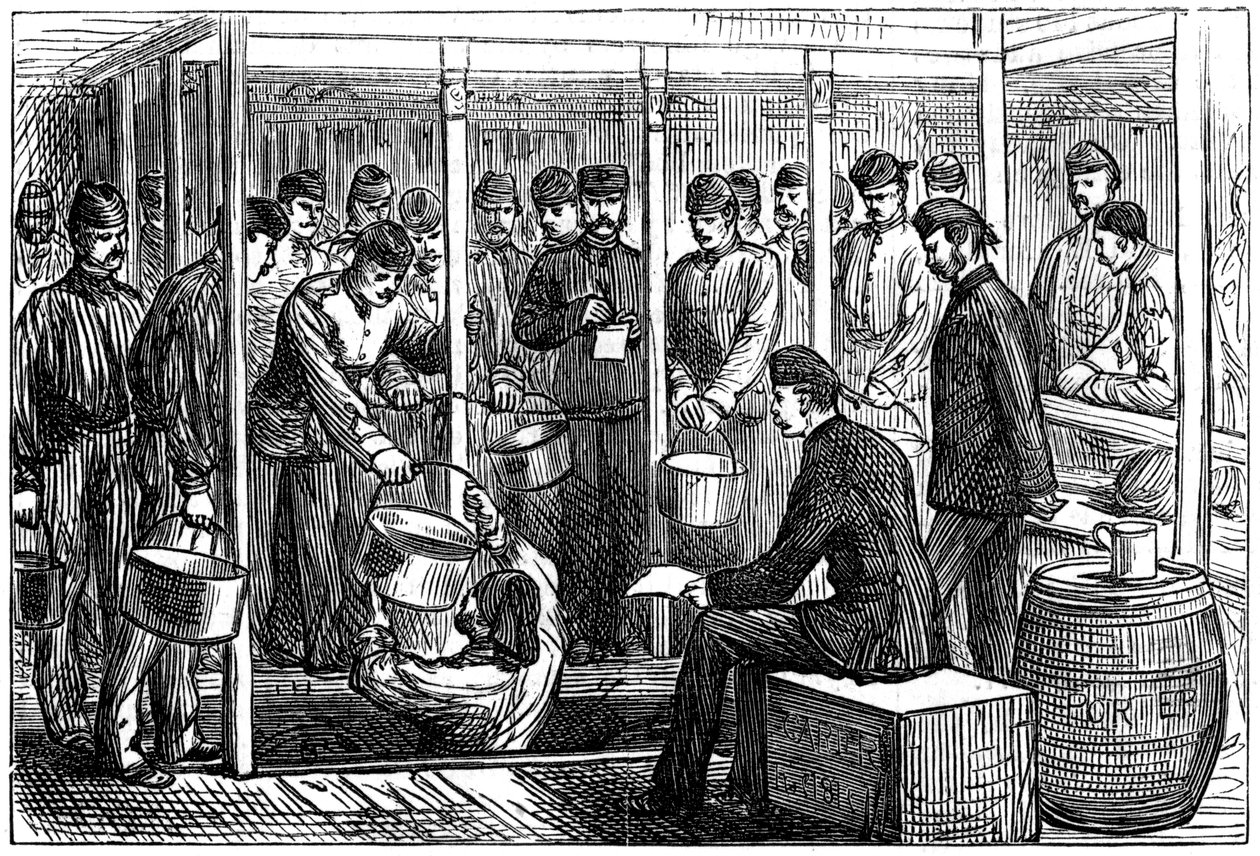 Tjener portør på et troppeskib, 1878 af Unbekannt