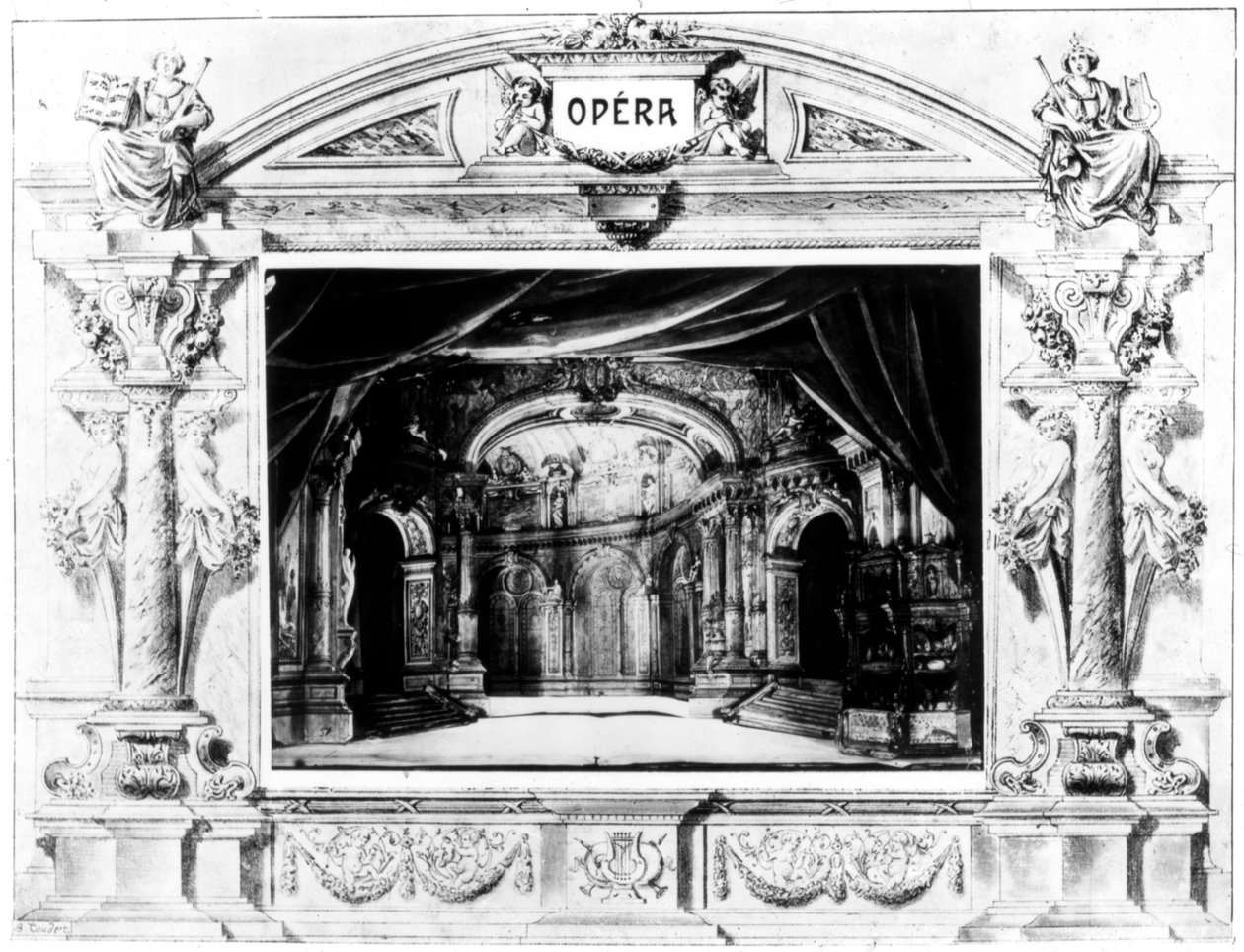 Scenografi til Mozarts Don Giovanni, 1875 af Unbekannt