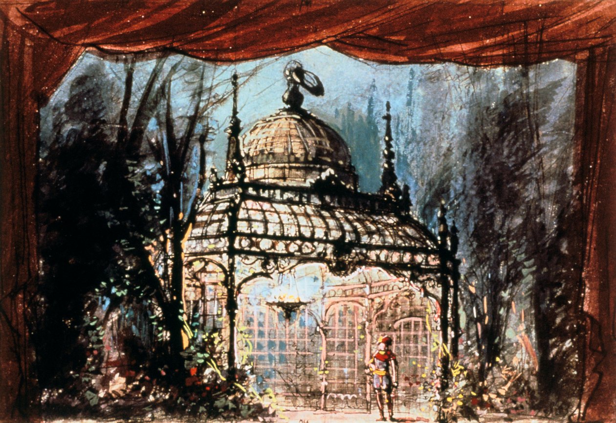 Scenografi til Mozarts Tryllefløjten, 1863 af Unbekannt