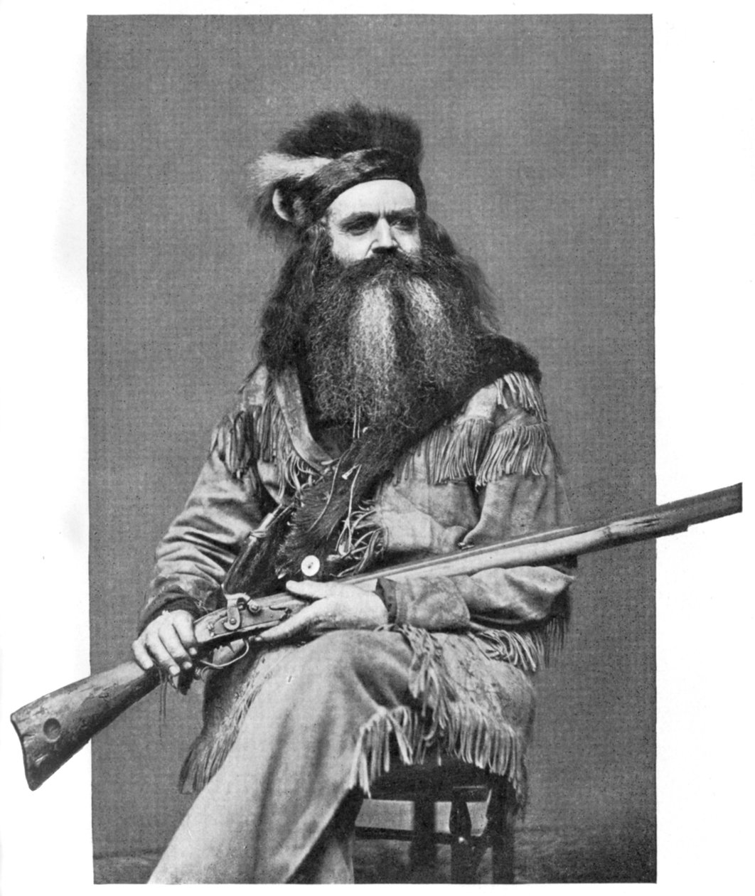 Seth Kinman, amerikansk jæger, 1800-tallet, 1908 af Unbekannt