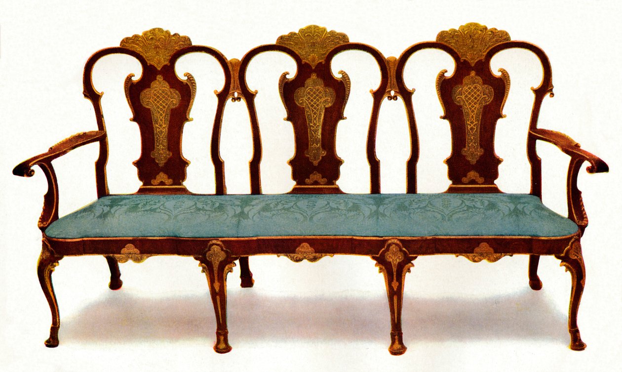 Sofa af Walnut and Gesso, 1930. af Unbekannt