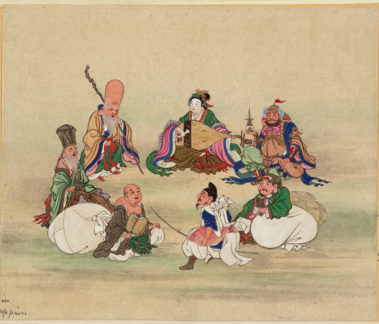 Seven Lucky Gods, ca 1878 af Unbekannt