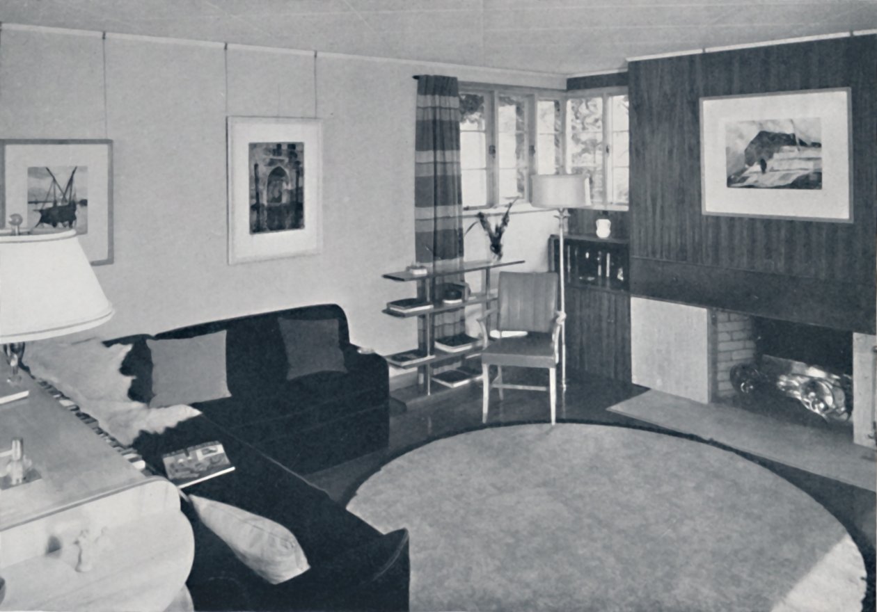 Sewall Smith. Stue i arkitektens eget hjem i Niagara Falls, N.Y., i en turkis, koral af Unbekannt