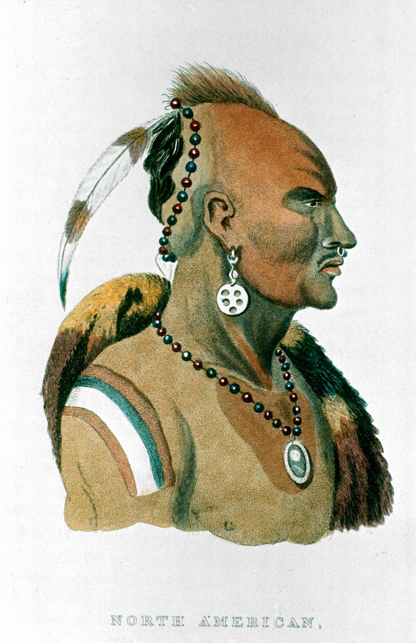 Sewessissing, chef for Iowa-indianerne i North American Plains, 1837 af Unbekannt