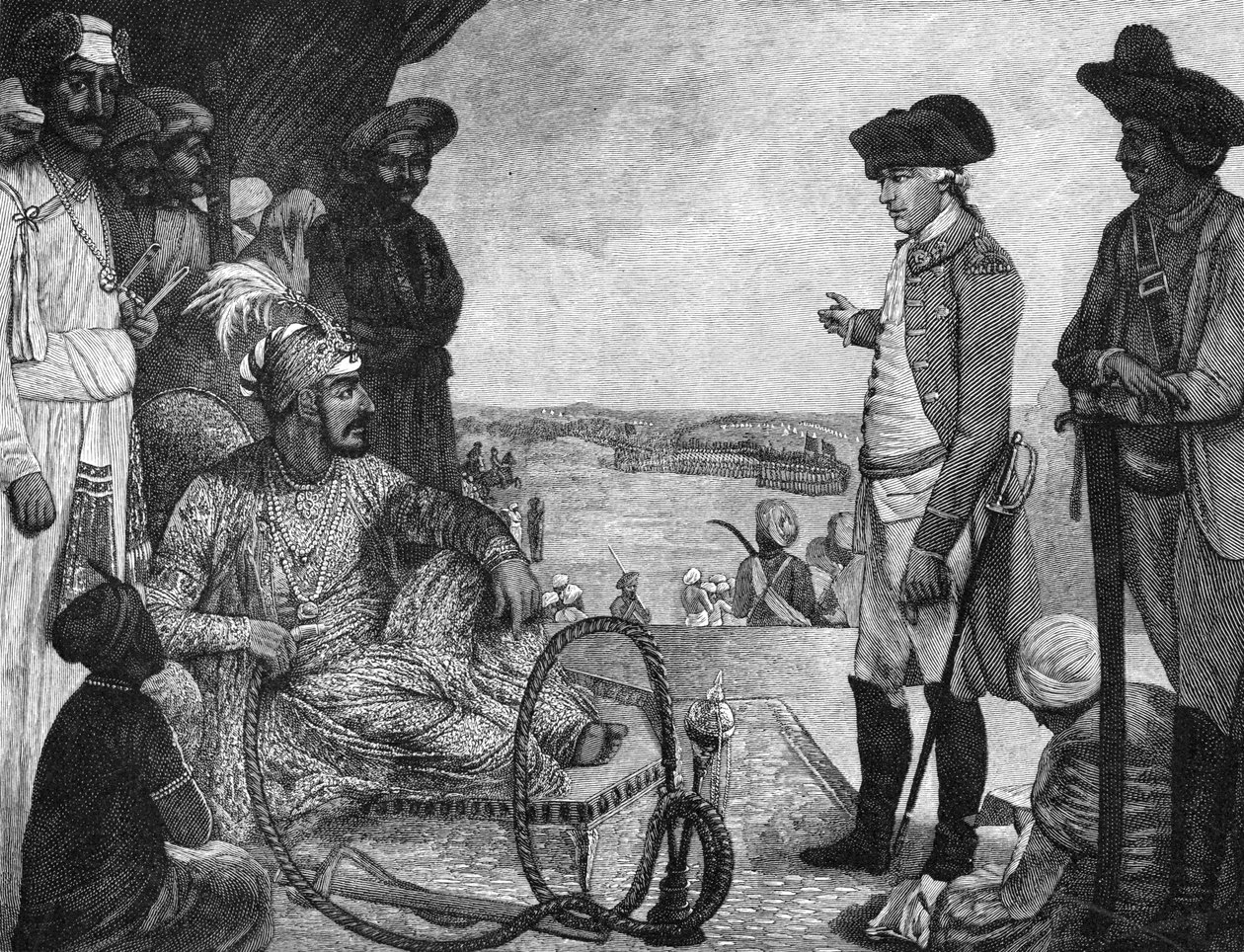 Shah Alam II, Indiens Mughal-kejser, gennemgår Østindiske Kompagniets tropper, 1781 1894 af Unbekannt