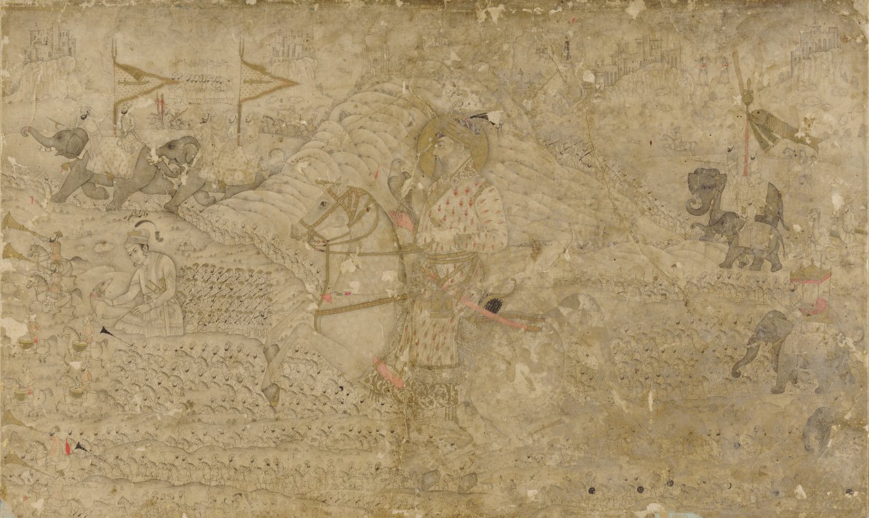 Shah Jahan og hans søn Dara Shikoh Hunting, s. 1790. af Unbekannt
