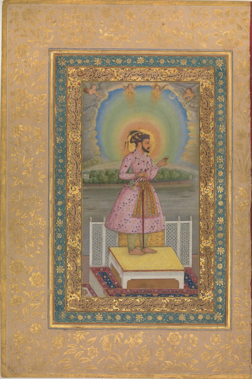 Shah Jahan på en terrasse, 1627. af Unbekannt