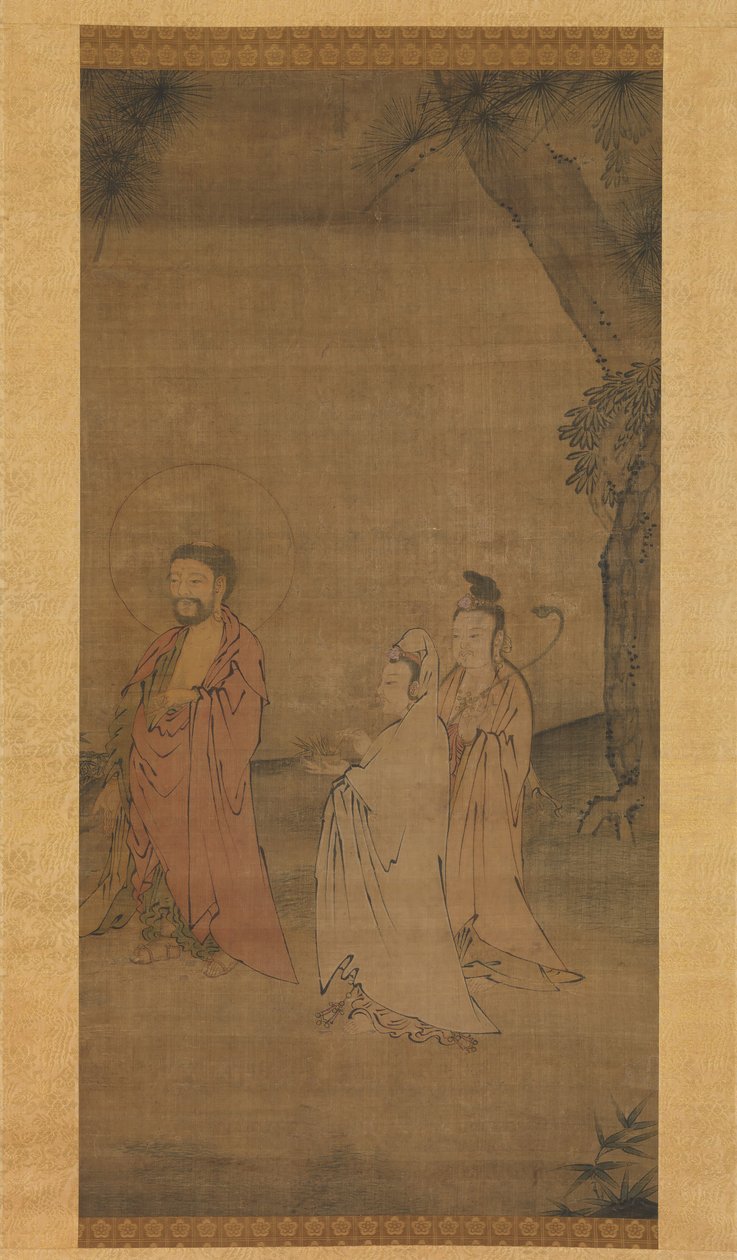 Shakyamuni kommer ned fra bjergene, slutningen af det 13.-begyndelsen af det 14. århundrede. af Unbekannt