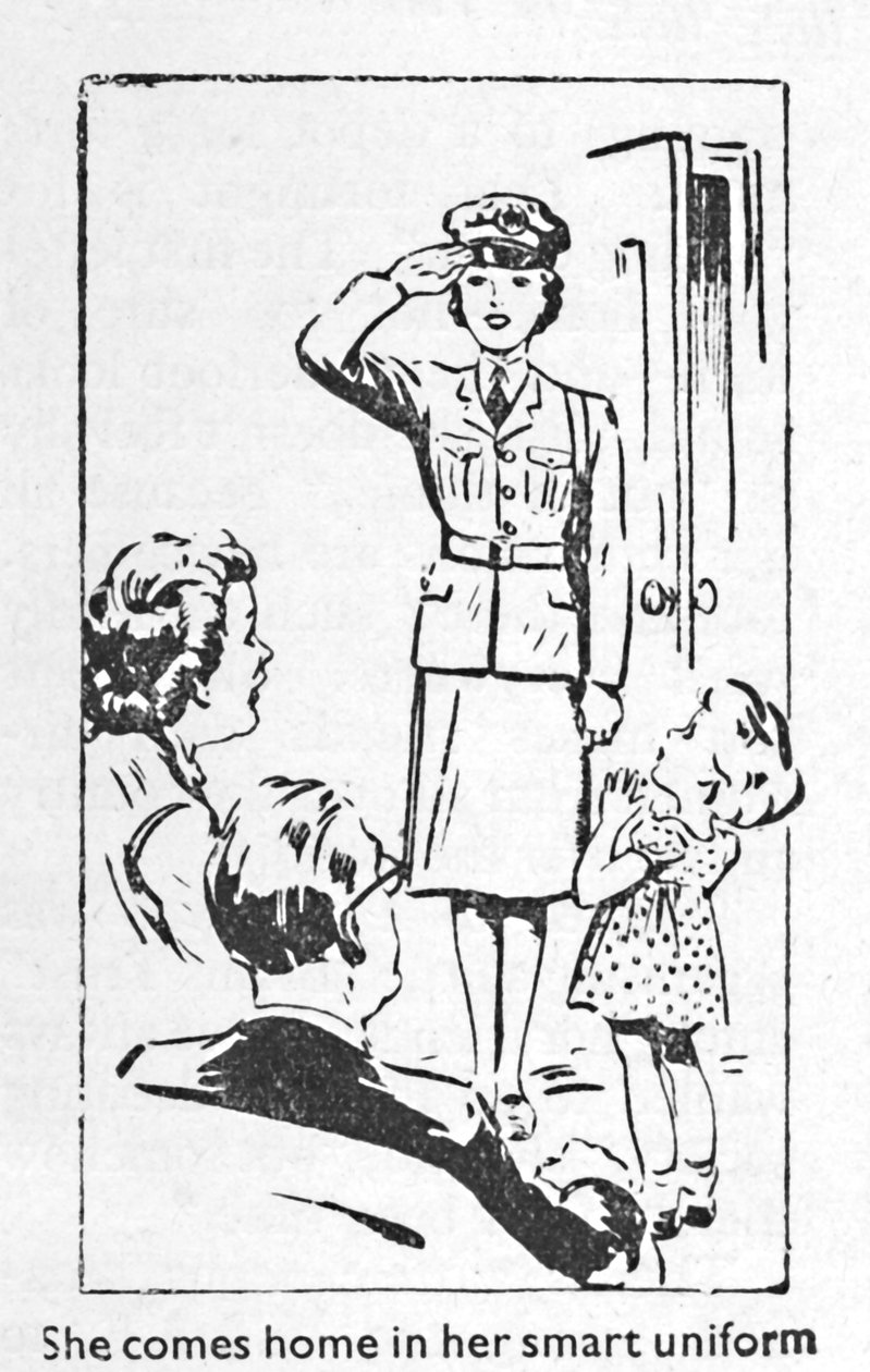 Hun kommer hjem i sin smarte uniform, 1940 af Unbekannt