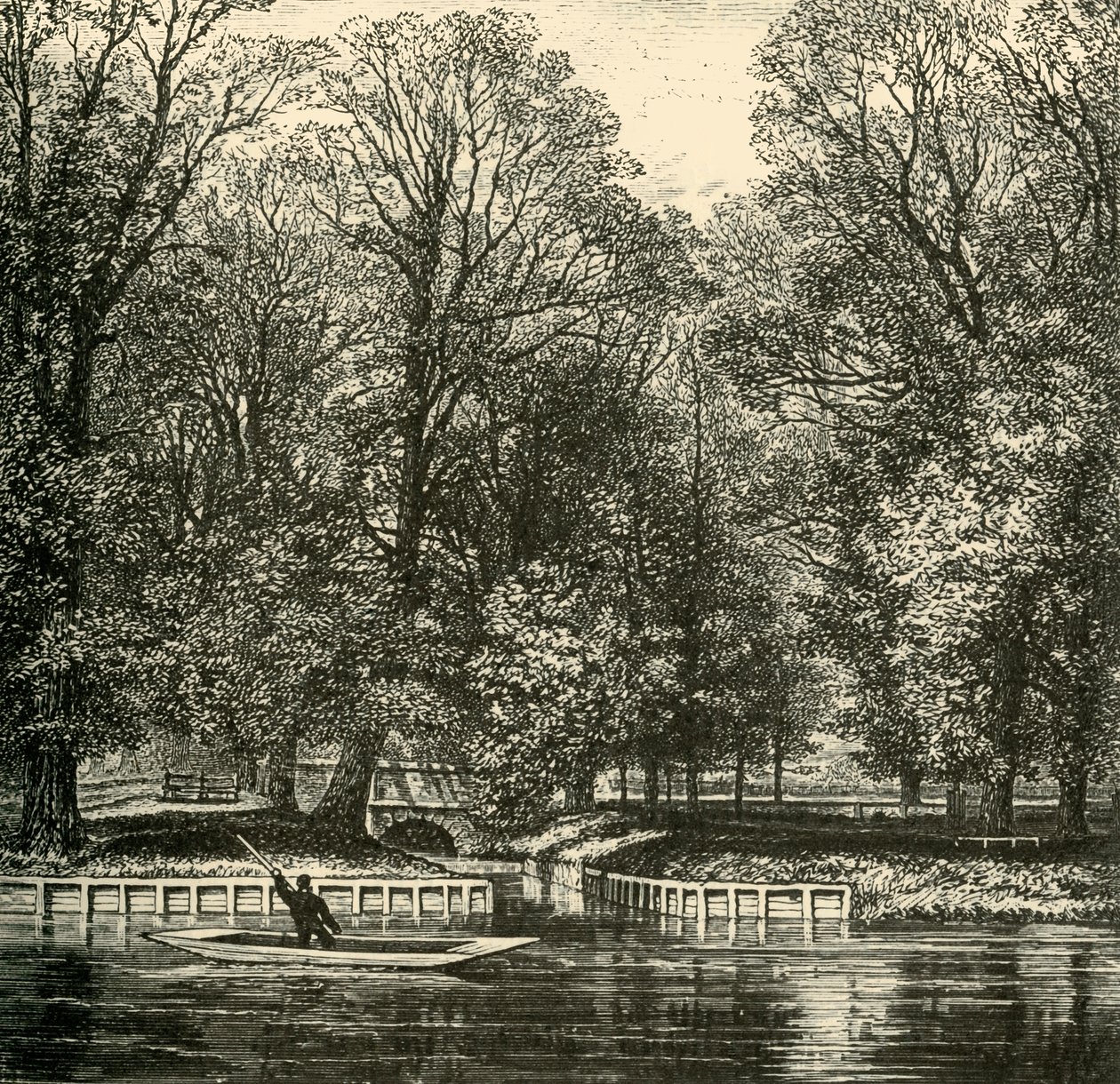 Sheep Bridge og Sixth Form Bench, 1911. af Unbekannt