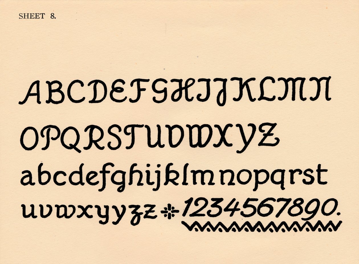 Ark 8, fra en portefølje af alfabeter, 1929 af Unbekannt