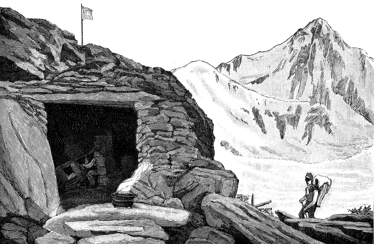 Shelter bygget af glaciologen Louis Agassiz, Aar-gletsjeren, Schweiz, 1840 1885 af Unbekannt