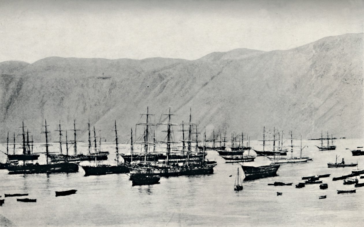 Skib afventer laster af nitrat ved Iquique, 1911 af Unbekannt