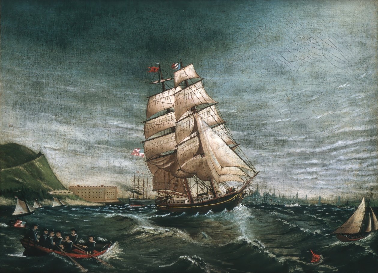 Skib i New York Harbor, ca. 1890. af Unbekannt