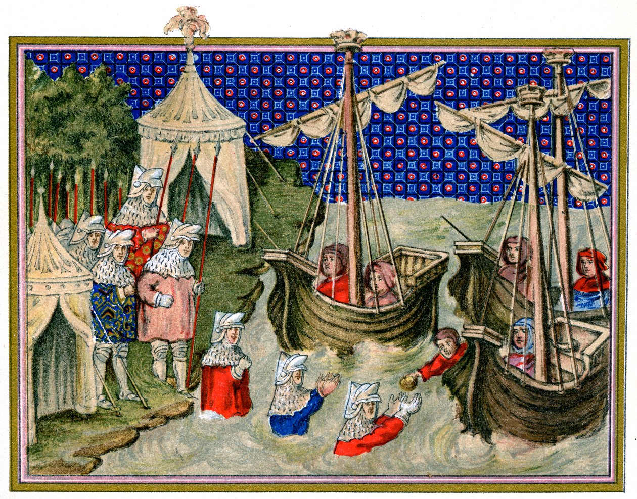 Skibe, der bringer proviant til den engelske vært, Richard IIs kampagne i Irland, 1399, 1893 af Unbekannt