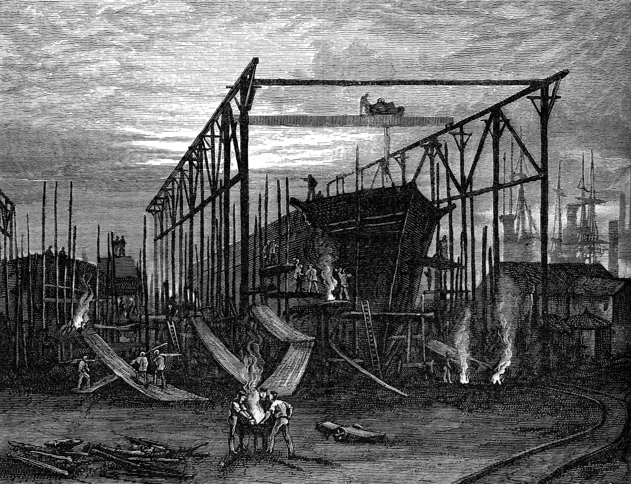 Skibsværfter på Tyne, c1880 af Unbekannt
