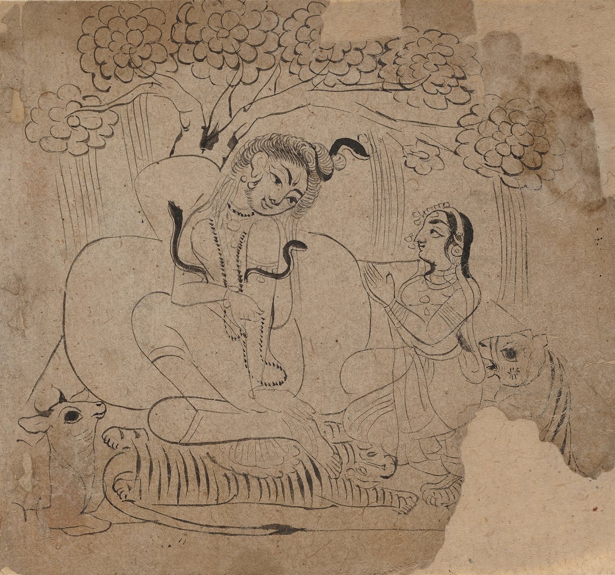 Shiva og Parvati, 1800-tallet. af Unbekannt
