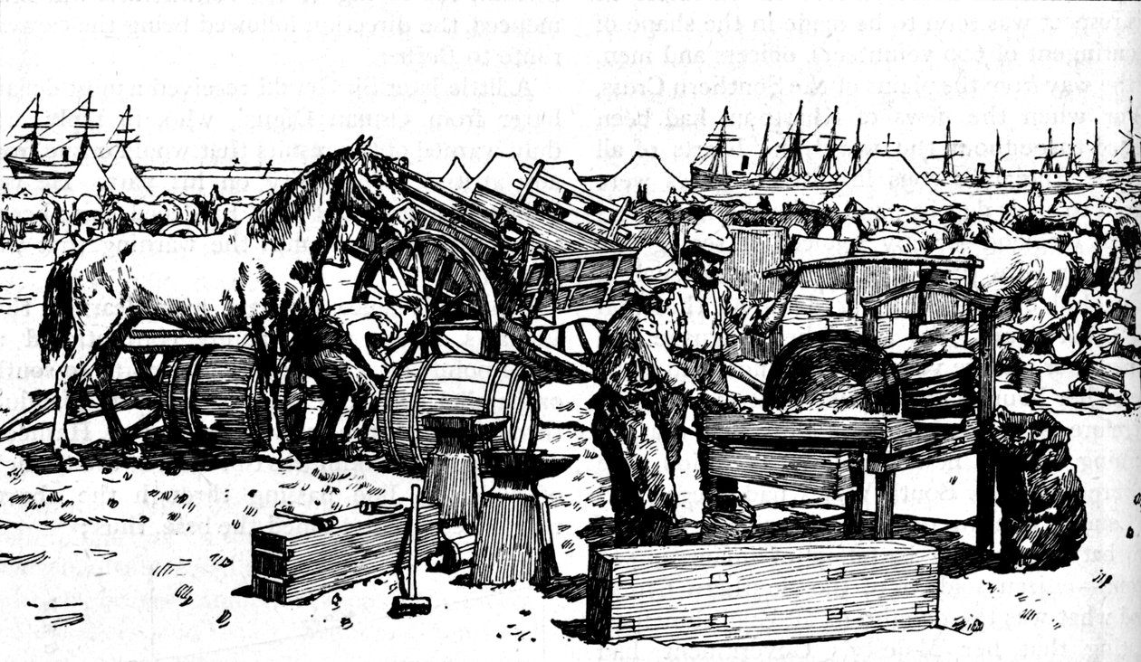 Shoeing Forge fra New South Wales Artillery ved Suakim, c1885, 1902 af Unbekannt