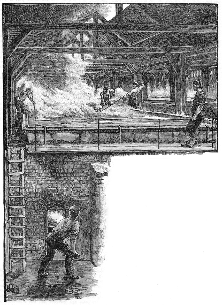 Skovlesalt ved South Durham Salt Works, 1884 af Unbekannt