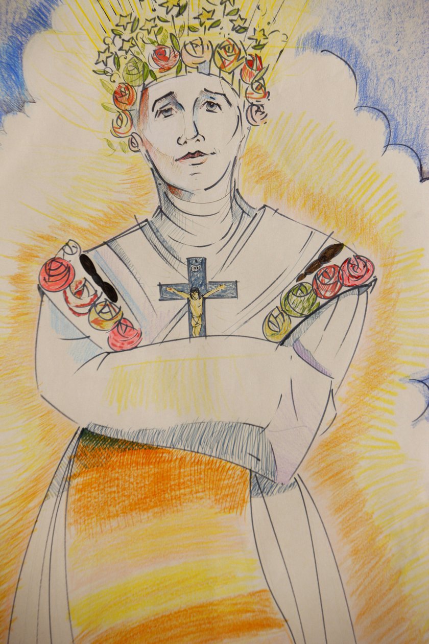 Helligdom for Vor Frue af la Salette Tegning af Vor Frue af la Salette, La Salette, Frankrig af Unbekannt