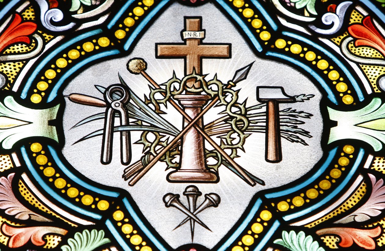 Helligdom for Vor Frue af la Salette Glasmaleri kristne symboler, La Salette, Frankrig af Unbekannt