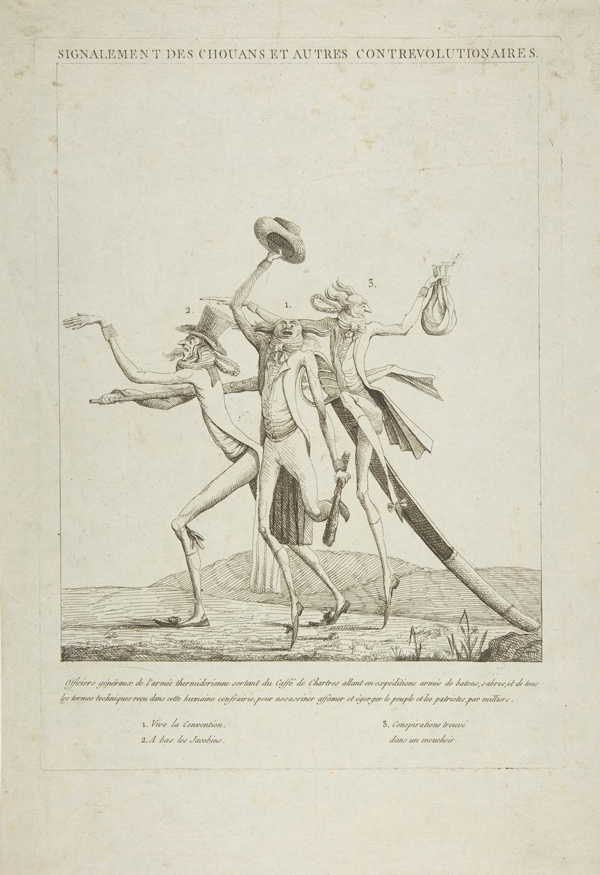 Beskrivelse af Chouanerne og andre kontrarevolutionære, ca. 1793. af Unbekannt