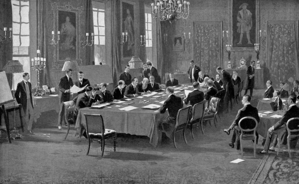 Underskrivelse af London-traktaten, maj 1913, c1920 af Unbekannt