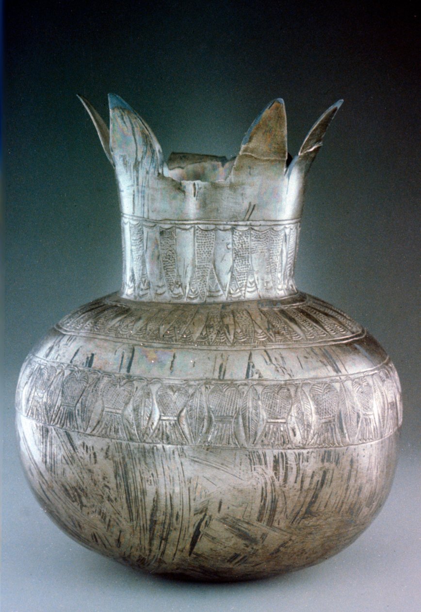 Granatæblevase i sølv, fra Tutankhamons grav, 1300-tallet f.Kr af Unbekannt