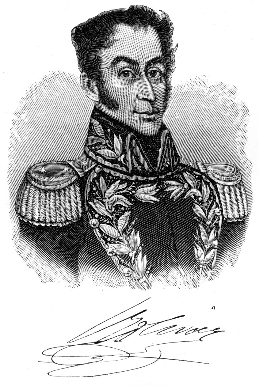 Simon Bolivar, sydamerikansk revolutionær leder fra det 19. århundrede, 1901 af Unbekannt