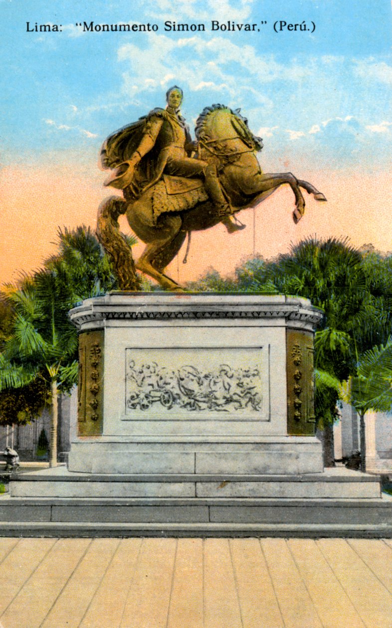 Simon Bolivar monument, Lima, Peru, begyndelsen af det 20. århundrede af Unbekannt