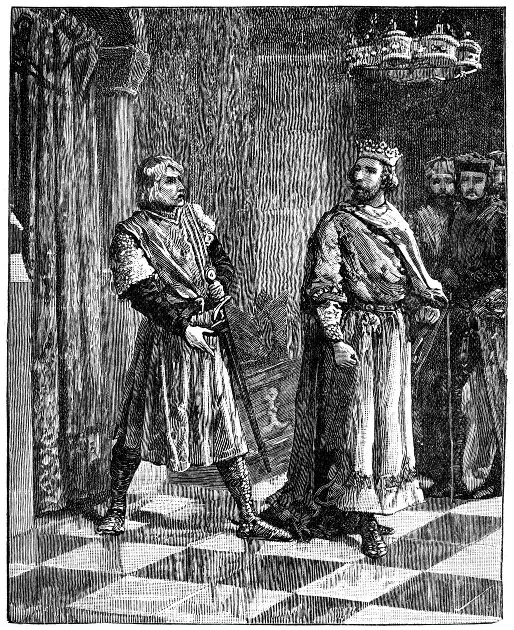 Simon de Montfort skændes med Henrik III, 1257, c1880 af Unbekannt