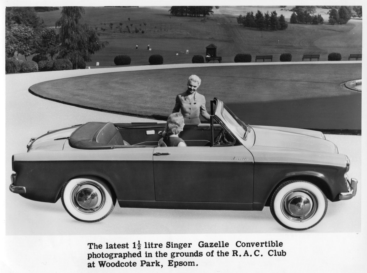 Singer Gazelle cabriolet, Woodcote Park, Epsom, Surrey, c1956-c1963 af Unbekannt