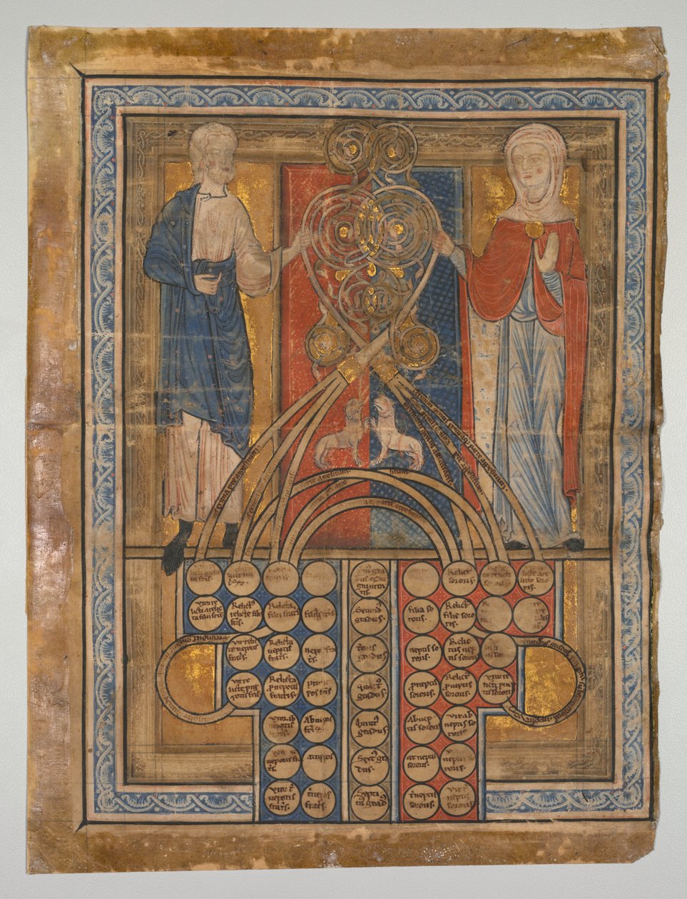 Enkelt blad: Table of Consanguinity, ca. 1200. af Unbekannt