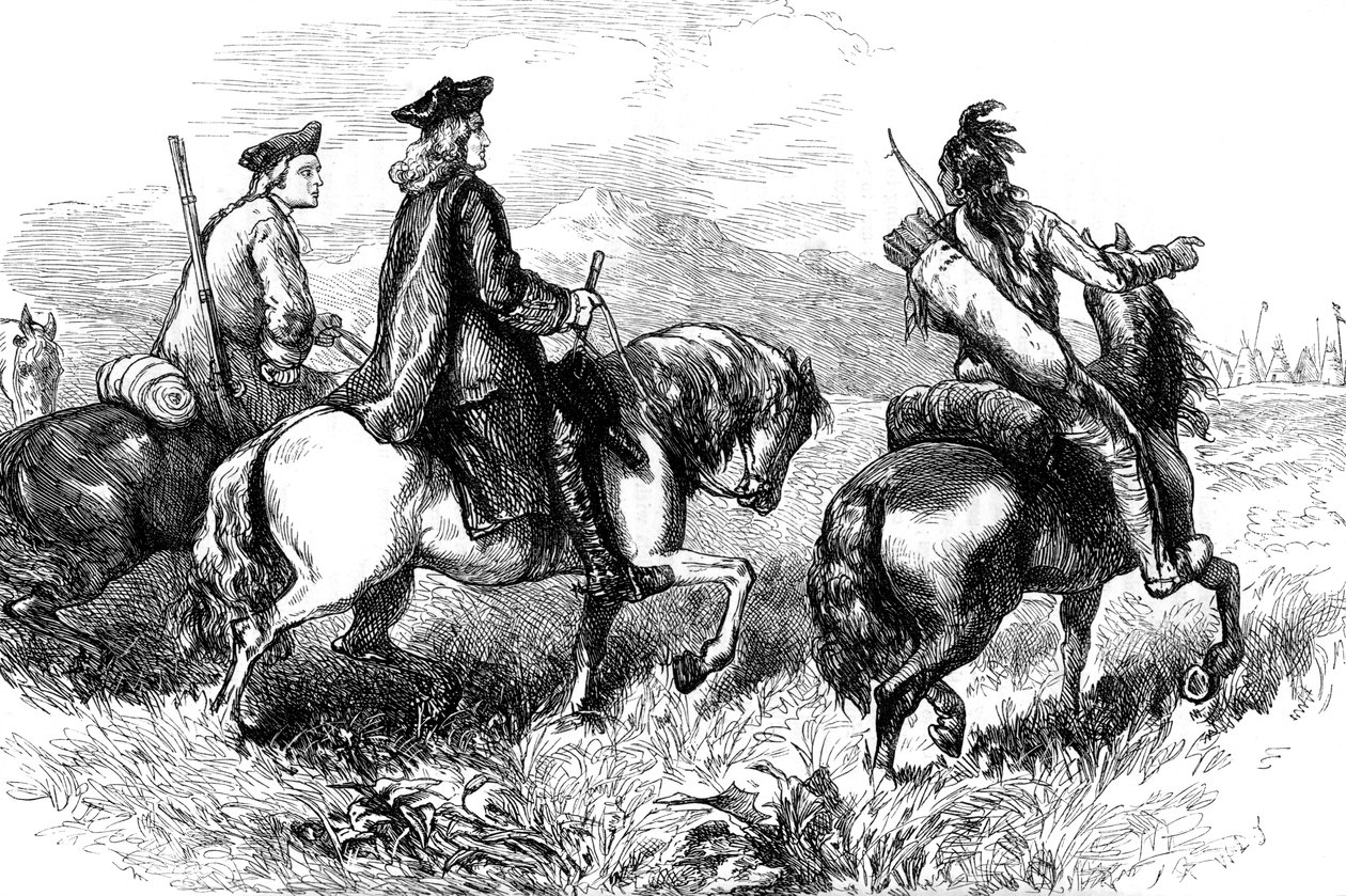 Sir Alexander Cuming på vej til at besøge Cherokees, South Carolina, c1730 c1880 af Unbekannt