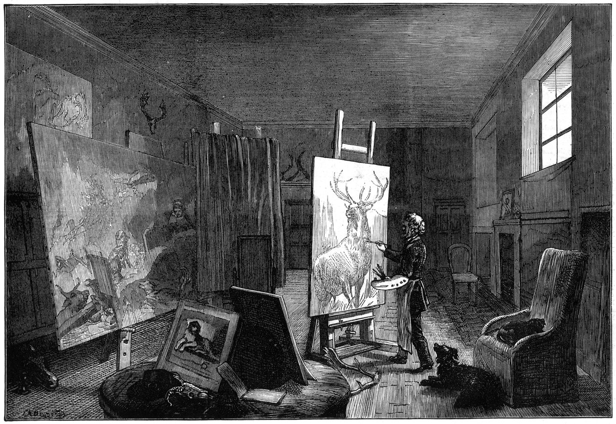 Sir Edwin Landseers 1802-1973 studie, Brighton, East Sussex, 1874 af Unbekannt