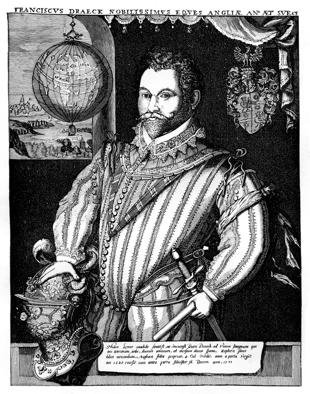 Sir Francis Drake, 1500-tallet, 1910 af Unbekannt