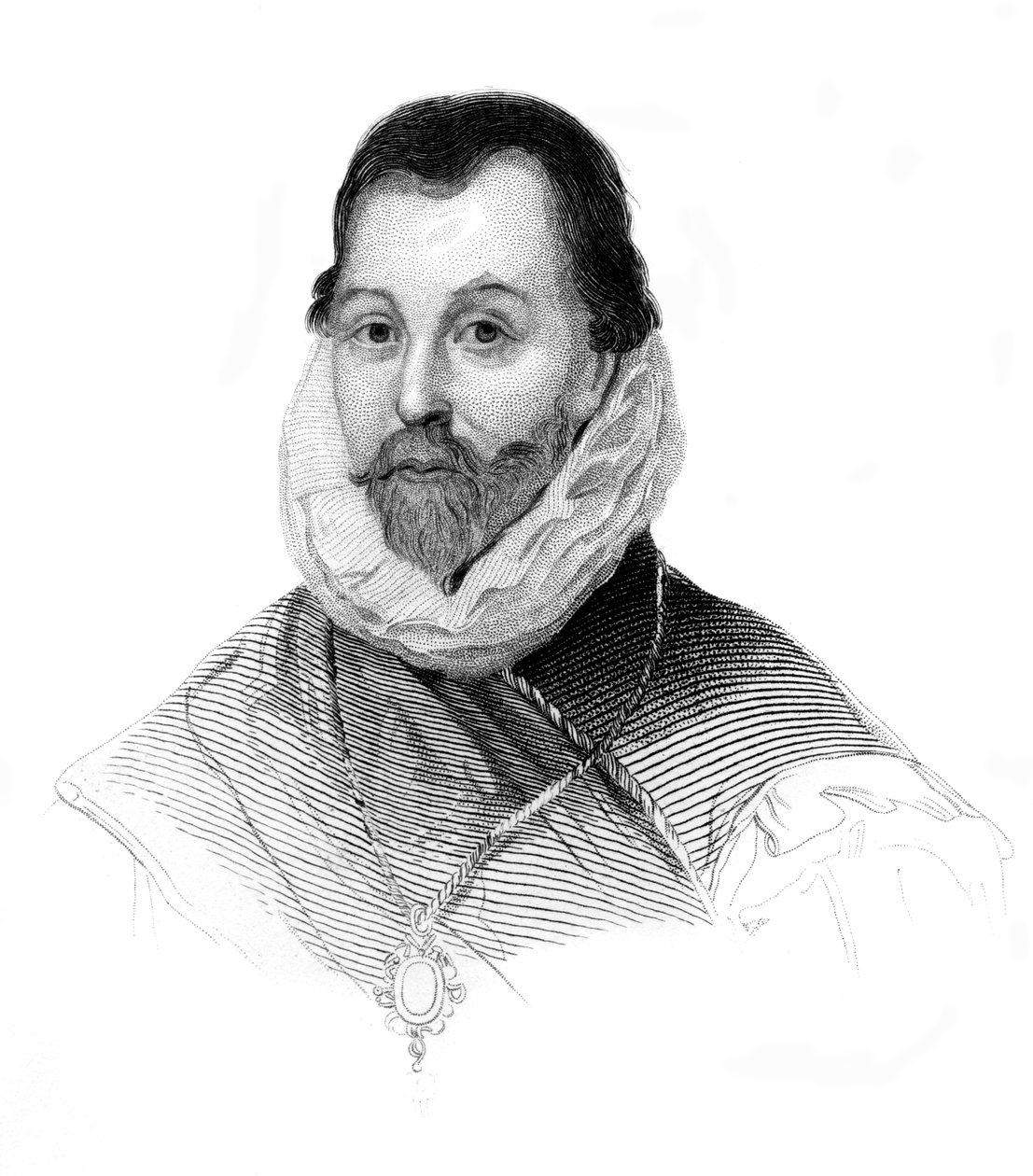 Sir Francis Drake, engelsk navigatør og kaper fra det 16. århundrede, c1850 af Unbekannt