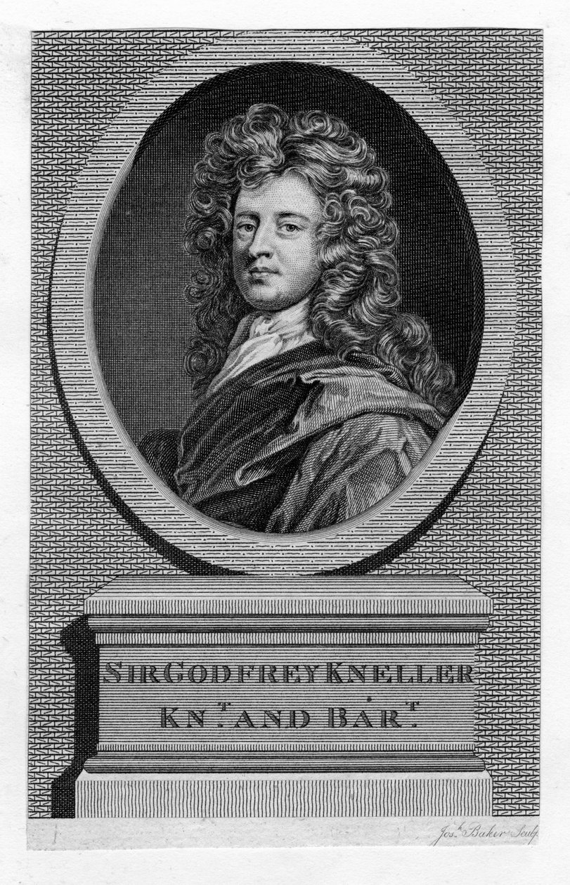 Sir Godfrey Kneller 1646-1723, portrætmaler, 1800-tallet af Unbekannt