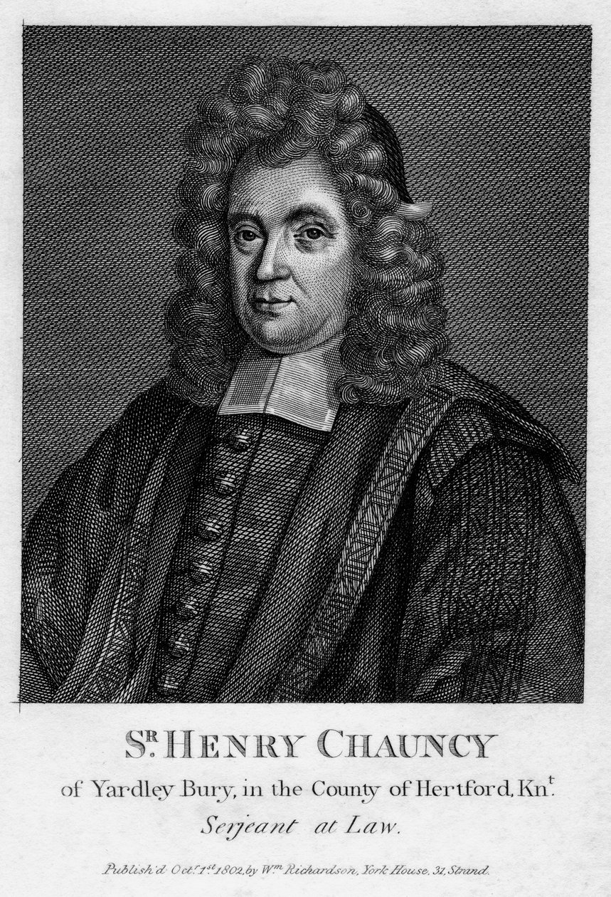 Sir Henry Chauncy, engelsk advokat, pædagog og antikvar, 1802 af Unbekannt