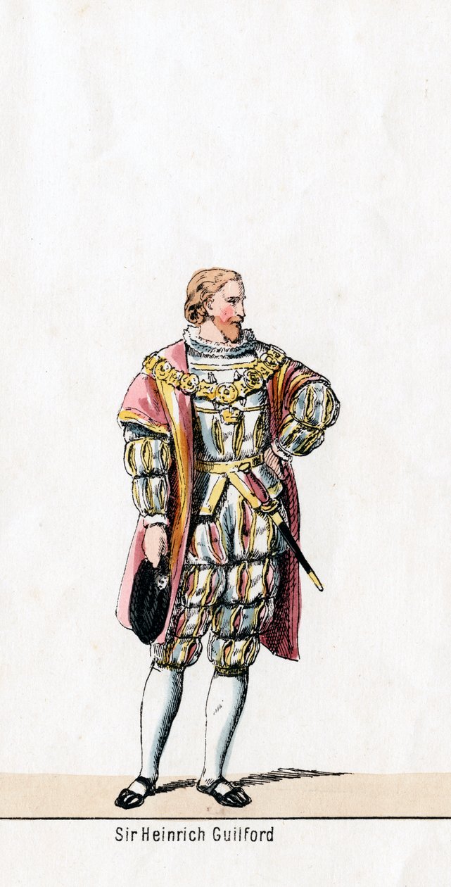 Sir Henry Guildford, kostumedesign til Shakespeares skuespil, Henry VIII, 1800-tallet af Unbekannt