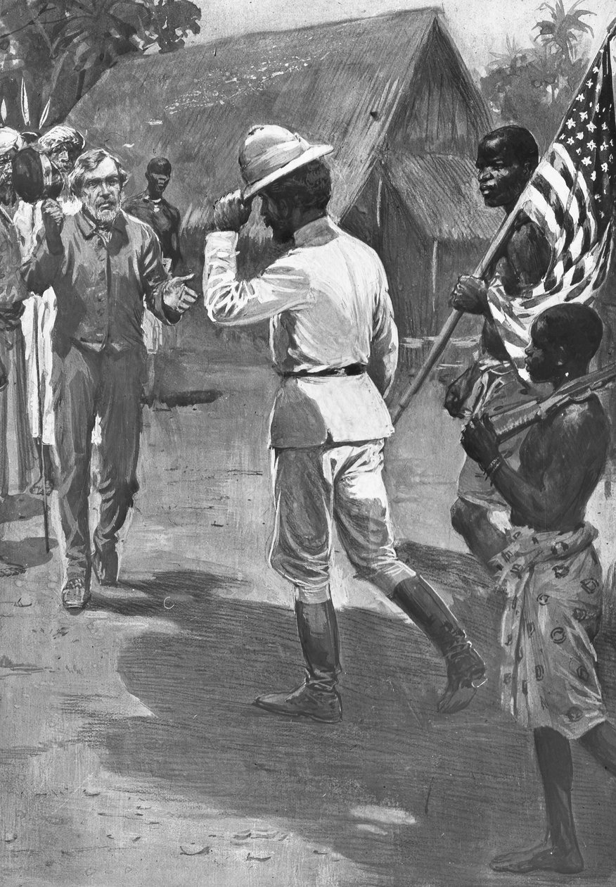 Sir Henry Morton Stanley møder David Livingstone, Afrika, 1871 af Unbekannt