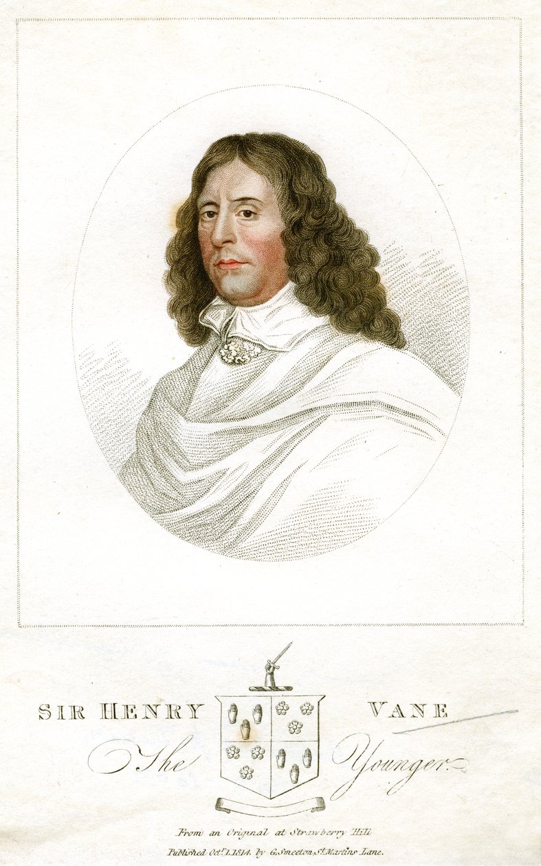 Sir Henry Vane den yngre, engelsk statsmand og forfatter, 1814 af Unbekannt
