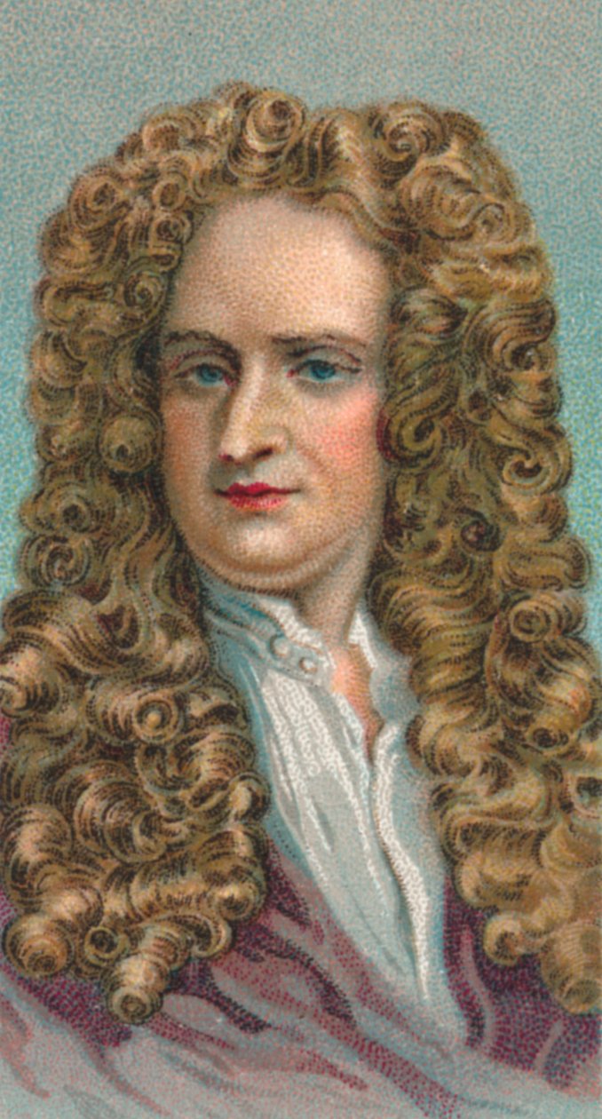 Sir Isaac Newton 1643-1727, engelsk matematiker, astronom og fysiker, 1924 af Unbekannt