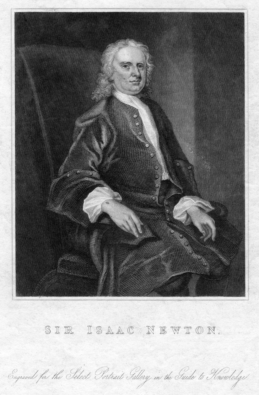 Sir Isaac Newton, engelsk matematiker, astronom og fysiker, 1800-tallet af Unbekannt