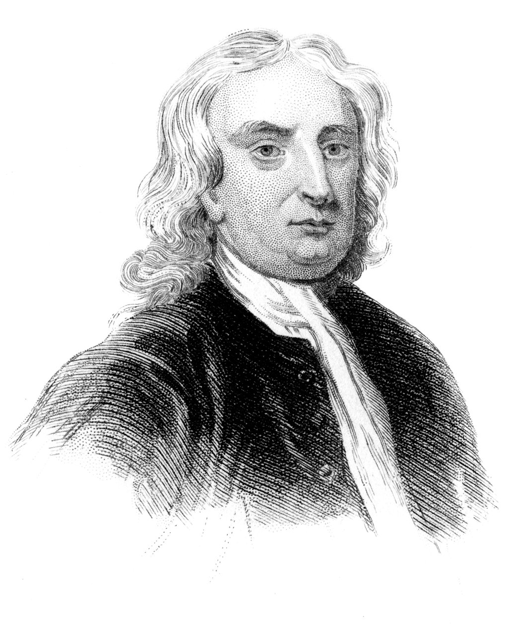 Sir Isaac Newton, engelsk fysiker, matematiker og astronom, c1850 af Unbekannt
